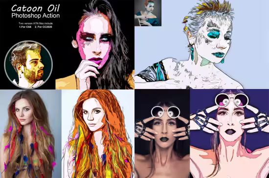 Cartoon Oil Action for Photoshop