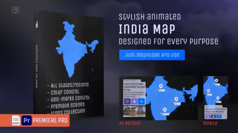 Videohive - India Map – Republic of India MOGRT Kit - 62527539