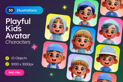 Envato - 3D Playful Kids Avatar - 3PLQ9WG
