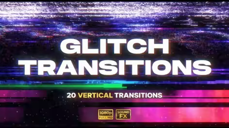 Videohive - Glitch Transitions Pack - 62384891