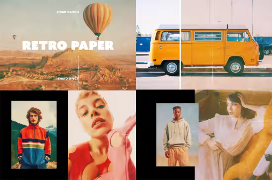 Retro Paper Photo Effect PSD for Photoshop