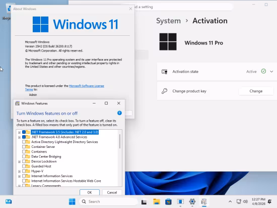 tiny11 Core 25H2 Build 26200.8117 Multilingual Preactivated