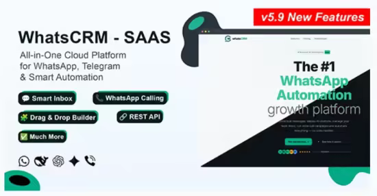 Codecanyon - WhatsCRM v5.9.0 - Chatbot, Flow Builder, API Access, WhatsApp CRM SAAS System 51122205