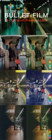 Bullet Film - 25 Mobile &amp; Desktop Lightroom Presets and LUTs