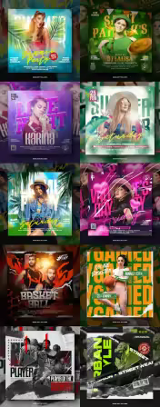 Flyer social media post, psd banner set vol 264