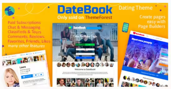 Themeforest - DateBook v5.0.3 - Dating WordPress Theme 17464068