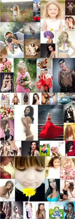 Women, men, children - 50 stock photo collection
