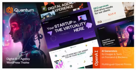 Themeforest - Quantum v1.8.0 - Digital &amp; IT Agency WordPress Theme 55668555