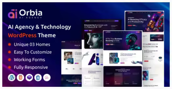 Themeforest - Orbia v1.0 - AI Agency &amp; Technology WordPress Theme 60776474
