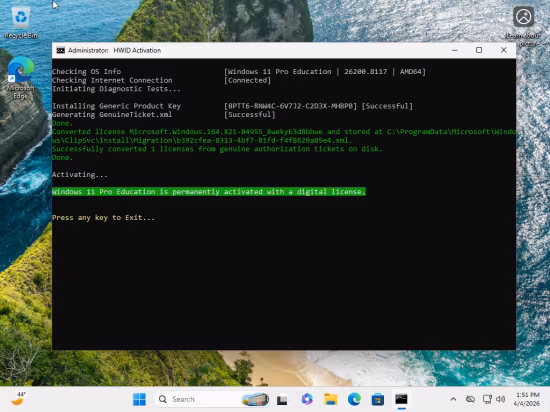 Windows 11 Education/Pro Education 25H2 Build 26200.8117 (No TPM Required) Multilingual Preactivated