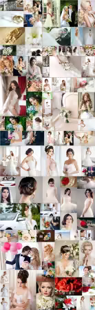 Bundle beautiful bride and groom, wedding stock photo vol 12