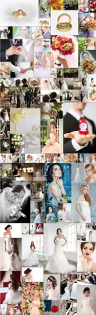 Bundle beautiful bride and groom, wedding stock photo vol 10