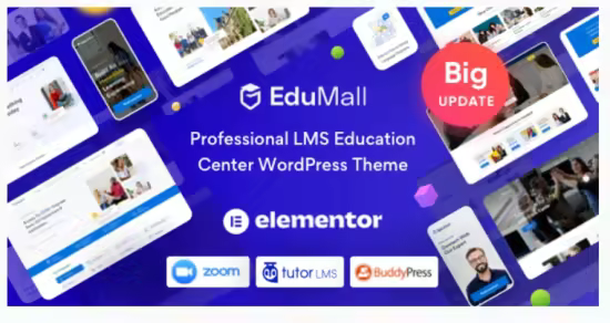 Themeforest - EduMall v4.5.2 - Professional LMS Education Center WordPress Theme 29240444