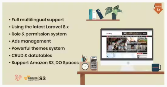 Codecanyon - LaraMag v7.6.6 - Laravel News &amp; Magazine Multilingual System 21138718 - NULLED