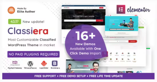 Themeforest - Classiera v4.0.37 - Classified Ads WordPress Theme 14138208