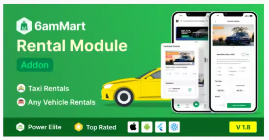 Codecanyon - 6amMart Car Rental Module Addon v1.8 - 56881320
