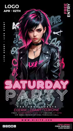 Flyer party psd design template, night club, dj party vol 2