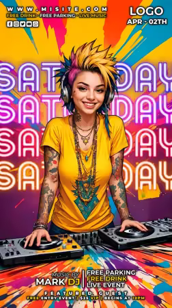 Flyer party psd design template, night club, dj party vol 8