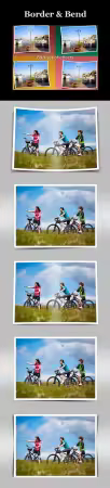 Border &amp; Bend Photoshop Actions with Shadows