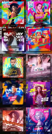 Flyer social media post, psd banner set vol 260