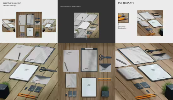 Realistic Identity PSD Mockups Pack