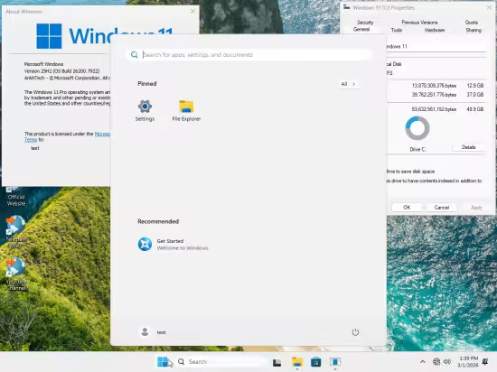 Windows 11 Pro Lite / SuperLite 25H2 Build 26200.7922 Multilanguage AnkhTech