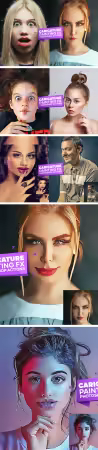Caricature Painting Fx Action for Photoshop