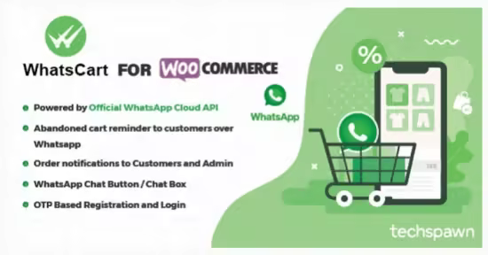 Codecanyon - WhatsCart v1.1.3 - Whatsapp Abandoned Cart Recovery, Order Notifications, Chat Box, OTP for WooCommerce 40823435