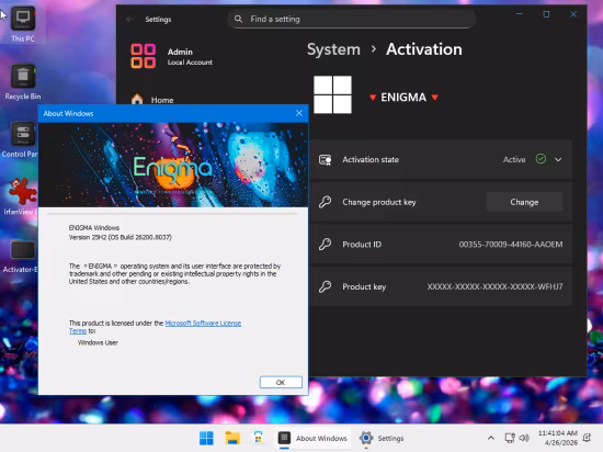 Windows 11 Pro Lite 25H2 Build 26200.8037 Enigma Edition
