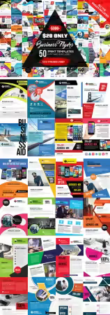 Business Flyer Bundle - 50 Print PSD Templates