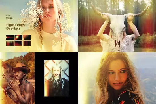 Light Leaks Overlays PSD Templates