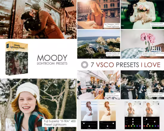 VSCO Moody Film Lightroom Presets Pack