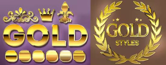 6 Gold Styles for Photoshop