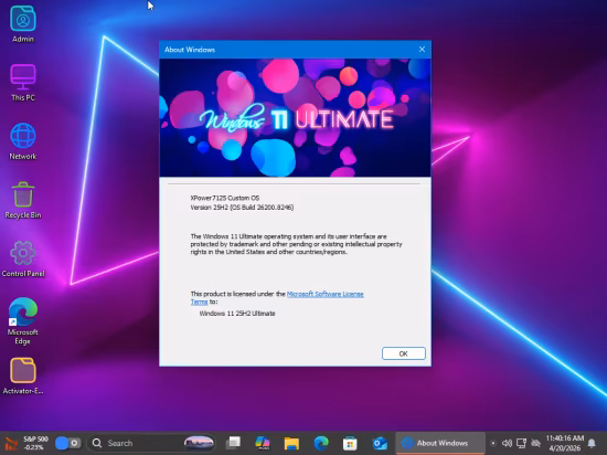 Windows 11 25H2 Pro 25H2 26200.8246 Ultimate Edition