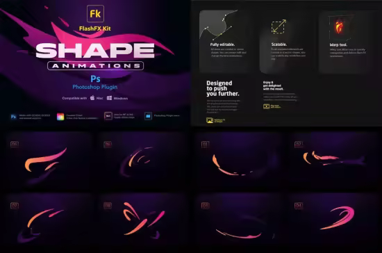 FlashFX Kit Shapes Animations - 2d Vfx Photoshop Plugin