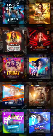 Flyer social media post, psd banner set vol 259