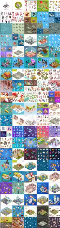Bundle isometric concept vector design vol 22