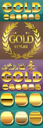 6 Gold Styles for Photoshop