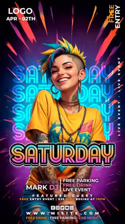 Flyer party psd design template, night club, dj party vol 7