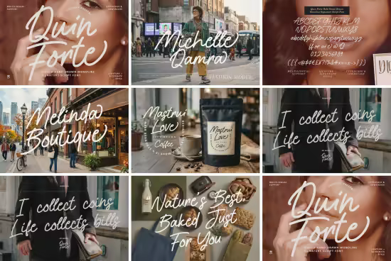 Quin Forte - Hand-drawn Monoline Signature Script Font