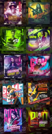 Flyer social media post, psd banner set vol 263
