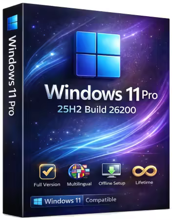 Windows 11 Pro 25H2 Build 26200.8246 (No TPM Required) Preactivated Multilingual April 2026