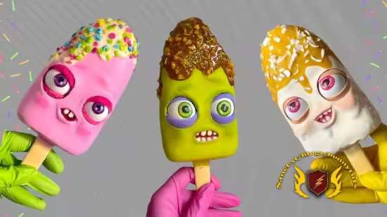 3 in 1 Ice Cream Characters with Moving Eyes – Papier-Mache