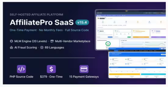Codecanyon - AffiliatePro SaaS v15.3 - AI-Powered Enterprise Affiliate &amp; Multi-Vendor Engine (17-Layer Fraud Defense) 25393355