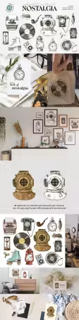 Nostalgia - Vintage Objects Vector Set