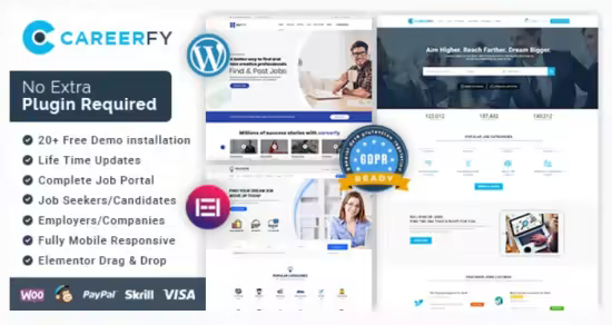 Themeforest - Careerfy v10.3.5 - Job Board WordPress Theme 21137053