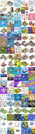 Bundle isometric concept vector design vol 23