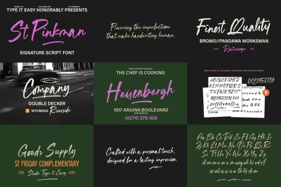 ST Pinkman - Handwritten Signature Script Font