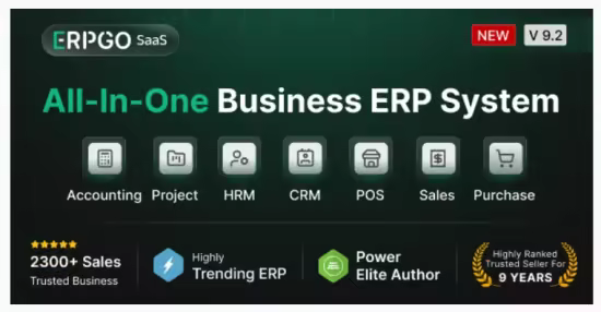 Codecanyon - ERPGo SaaS v9.2 – All-In-One Business ERP System - nulled 33263426