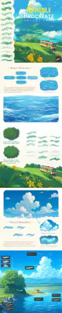 Ghibli Procreate Nature Pack - 30 Brushes